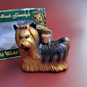 Old world Glass Christmas ornament Yorkie dog 2004 VERY NICE!!